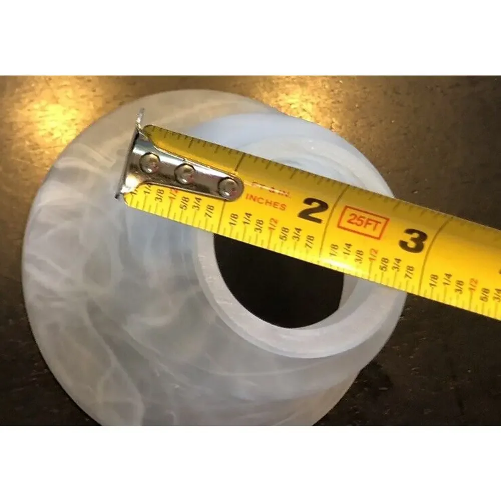 1 White Marble Swirl Frosted 2 1/8